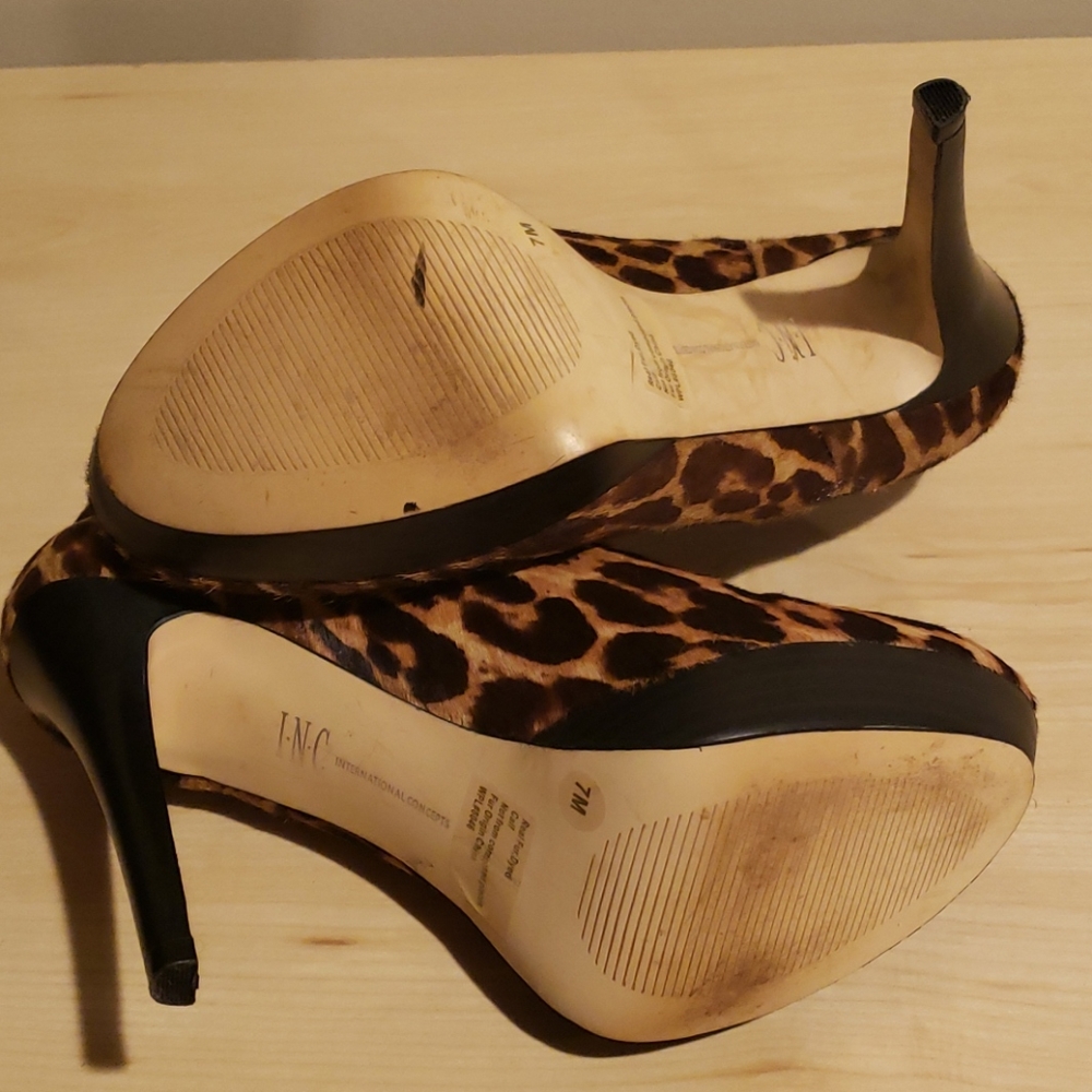 Inc Leopard Print Platform Booties - image 3